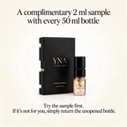 YNA Parfums complimentary 2ml sample with black box, try the sample first