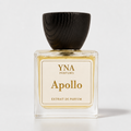 YNA Parfums Apollo Extrait de Parfum 50ml with dark wood cap on, on white background