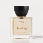 YNA Parfums Héritage Extrait de Parfum 50ml with dark wood cap on white background
