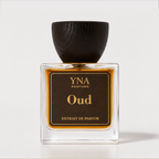 YNA Parfums Oud Extrait de Parfum 50ml with dark wood cap on white background